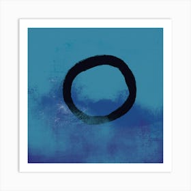 Dark ring on blue background Art Print