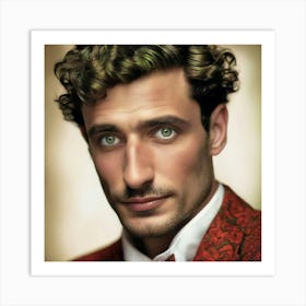 Young Man With Curly Hair Art Print