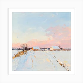 Farm In The Snow 2 Art Print