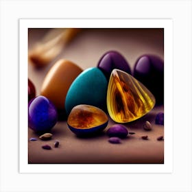 Colorful Gemstones Art Print