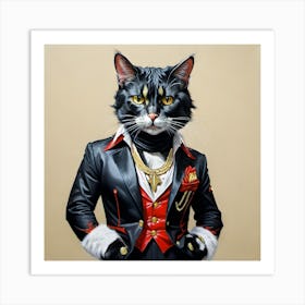 Elvis Cat In A Suit Art Print