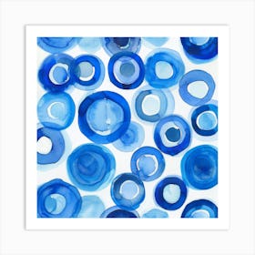 Blue Circles 14 Art Print