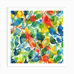 Watercolor Leaves 4 Art Print