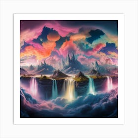 Waterfalls In The Clouds Art Print