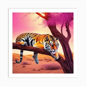 Tiger In The Desert 3 Art Print