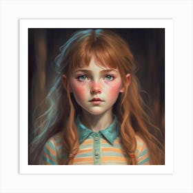 Little Girl In The Forest Print Art Print