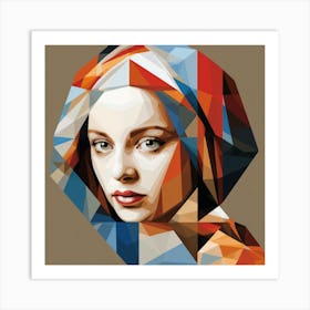 Geometric Dutch Woman 02 Art Print