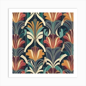 Deco Floral Pattern 1 Art Print