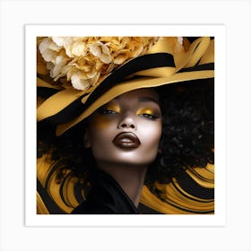 Portrait Of A Woman In A Hat 12 Art Print