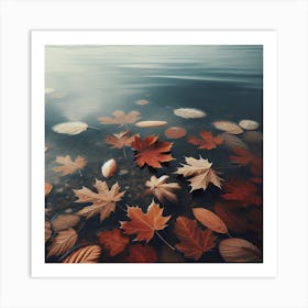 Autumn Leaves In Water Art Print