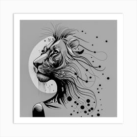 Female lion Art Print