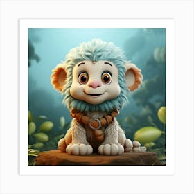 Lion In The Forest 3 Art Print