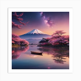 Mt Fuji At Sunset Art Print