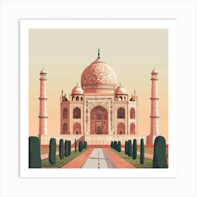 A Taj Mahal In Agra Minimal Illustration 1719953609 3 Art Print