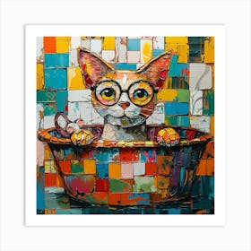 Cat In A Basket 4 Art Print