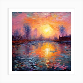 Sunset By The River Art Print