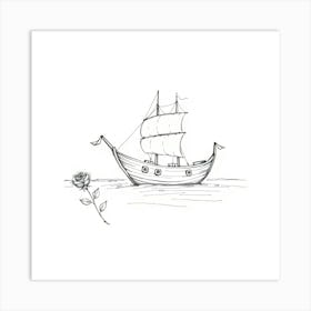 Ship In The Sea Art Print