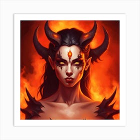 Seductress of the Flames Art Print