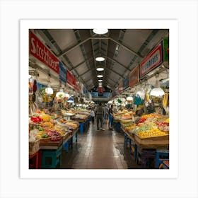 Fruit And Vegetable Market Art Print