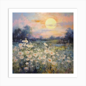 Sunset In The Meadow Art Print