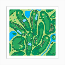 Golf Course Par Green Landscape Absract Art Print