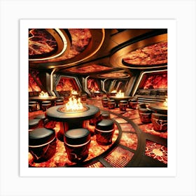 A Sci Fi Themed Interior Of The Inferno Wing In A Restaurant Art Print