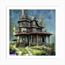 Spooky house Art Print