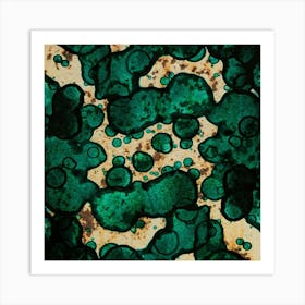 Abstract Green Spots Art Print