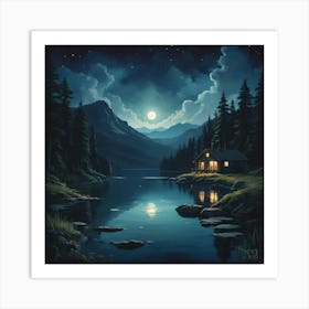 Night On The Lake Art Print 1 Art Print