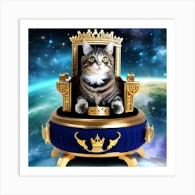 Purr On the Throne Art Print