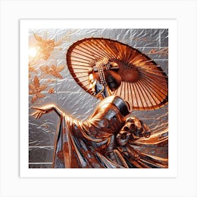 Japan Traditional Geisha Illustration By Ad 85 Art Print