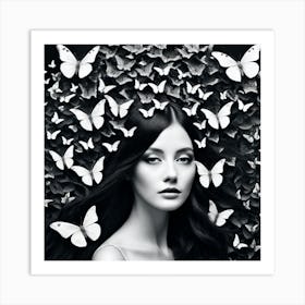 Black And White Butterfly Art Print