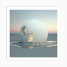 White Pod In The Desert Art Print