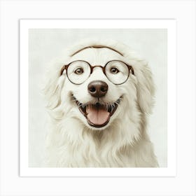 Portrait Of A Dog Wearing Glasses 3 Art Print