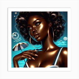 Black Girl In Bikini 1 Art Print