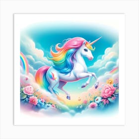 Unicorn In The Sky 3 Art Print