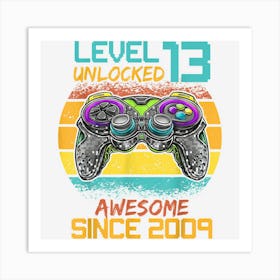 Level 13 Unlocked Awesome 2009 Video Game 13th Birthday Boy Art Print