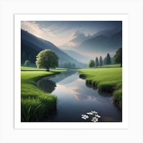 Lake In The Mountains 2 Art Print