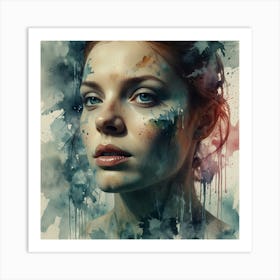 Watercolor Of A Woman 16 Art Print