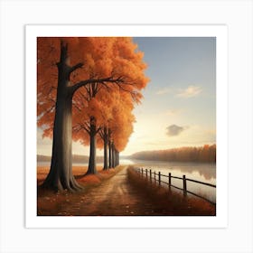 Autumn Trees Close to the beach Art Print