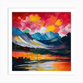 Sunset In The Mountains 14 Art Print