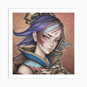 Samurai Girl Art Print