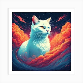 Cat In The Clouds Art Print