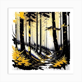 Yellow Forest 12 Art Print