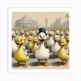 Ducks In London Art Print