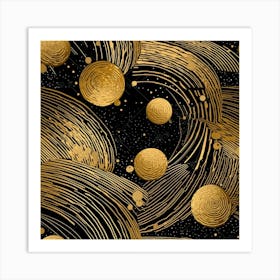 Gold Swirls Art Print