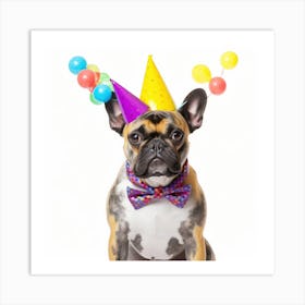 French Bulldog With Party Hat Art Print