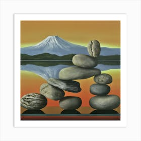 Zen balancing stones Art Print