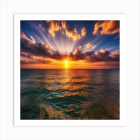 Sunset Over The Ocean 234 Art Print