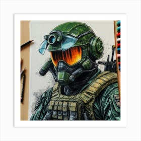 Halo Soldier 1 Art Print